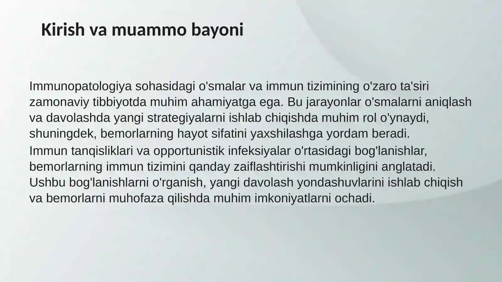 Immuntanqislik va opportunistik infeksiyalar 3