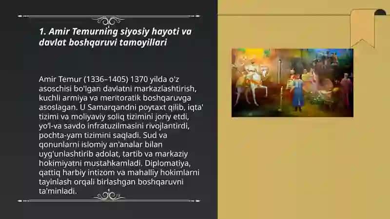 Amir Temur - buyuk davlat arbobi va sarkarda 3