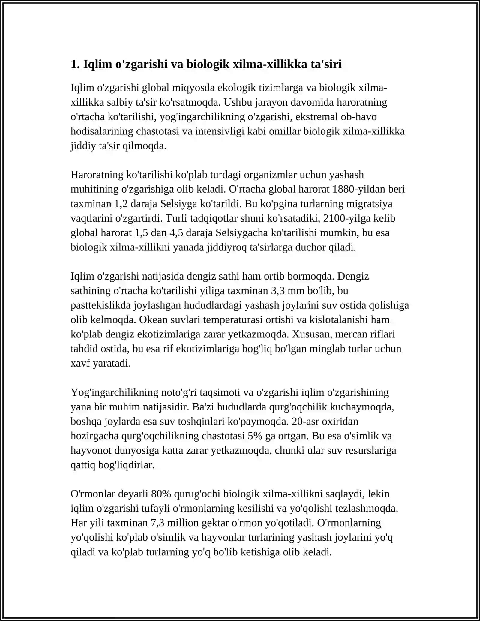 BIOXILMA XILLIKNI SAQLASHDA ANTROPOGEN OMILLARNING SALBIY TA'SIRI 3