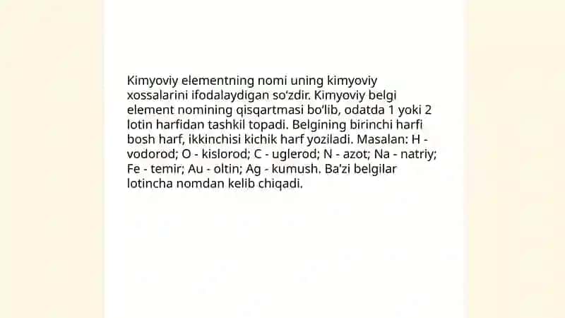Kimyoviy element kimyoviy belgi 3