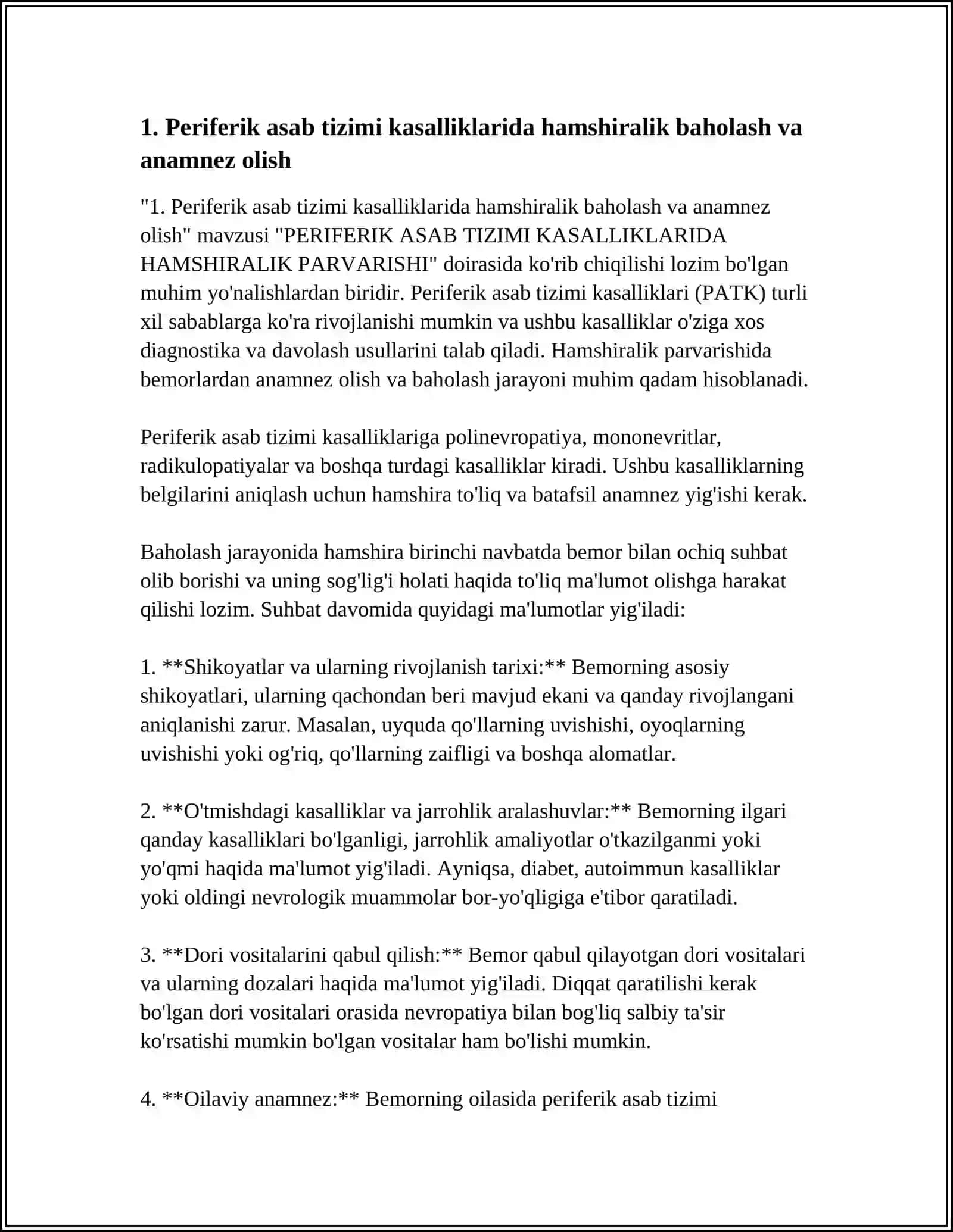 PERIFERIK ASAB TIZIMI KASALLIKLARIDA HAMSHIRALIK PARVARISHI 3