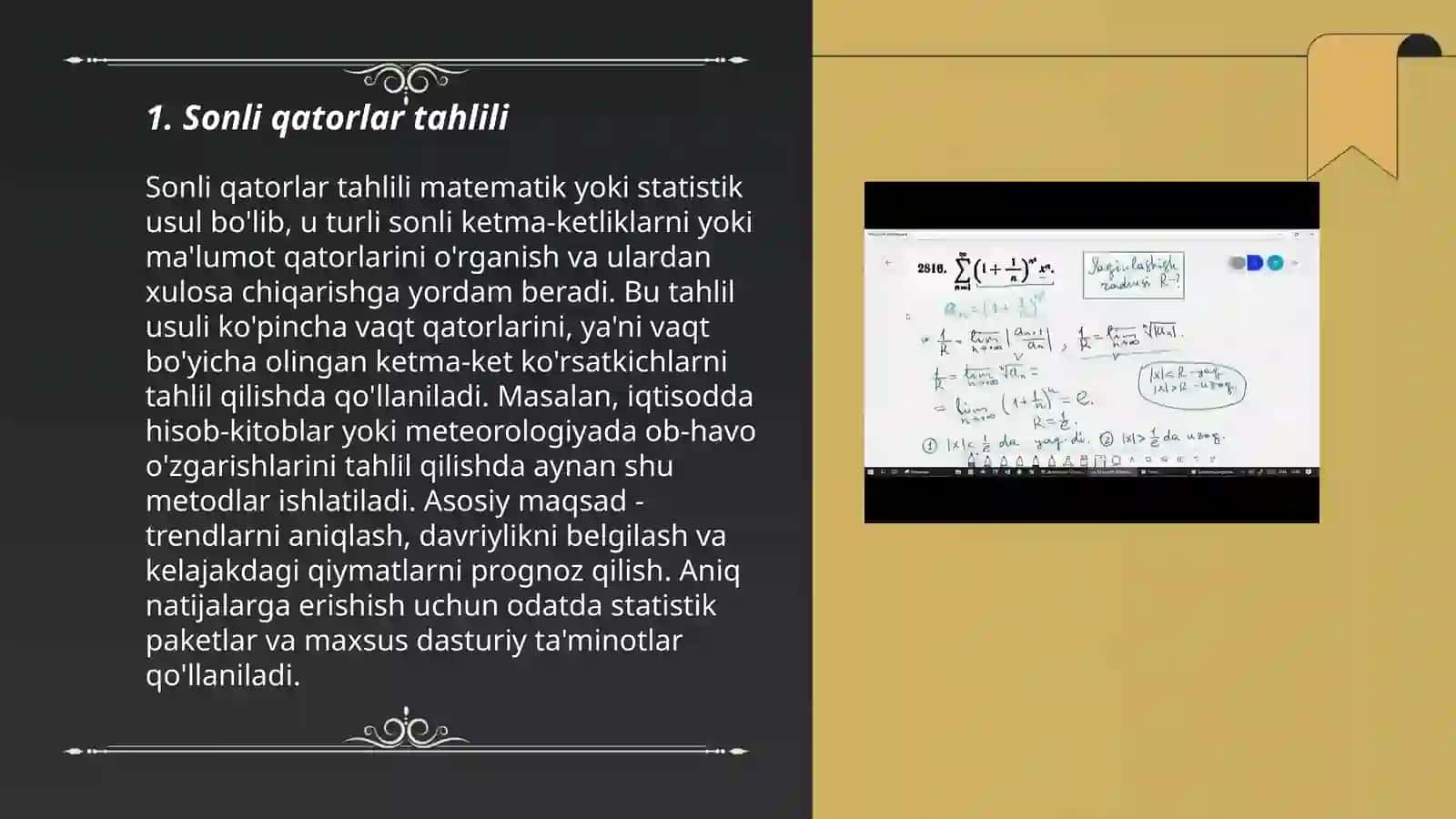 Sonli qatorlar tahlili 3