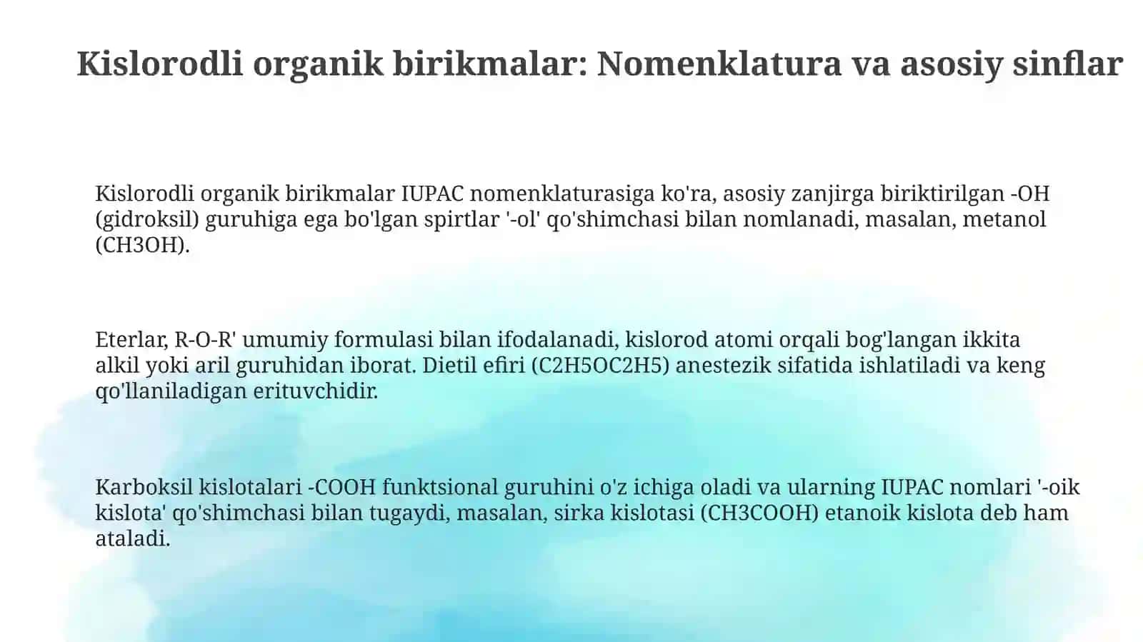 Kislorodli organik birikmalar 3
