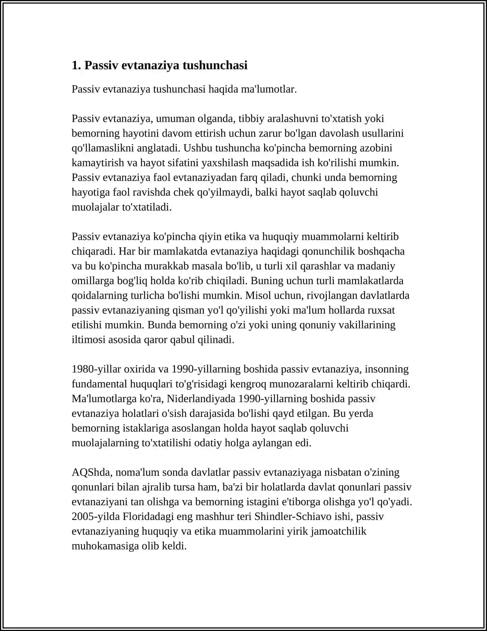 TIBBIY FAOLIYATDA PASSIV EVTANAZIYA MUOMMOSI 3