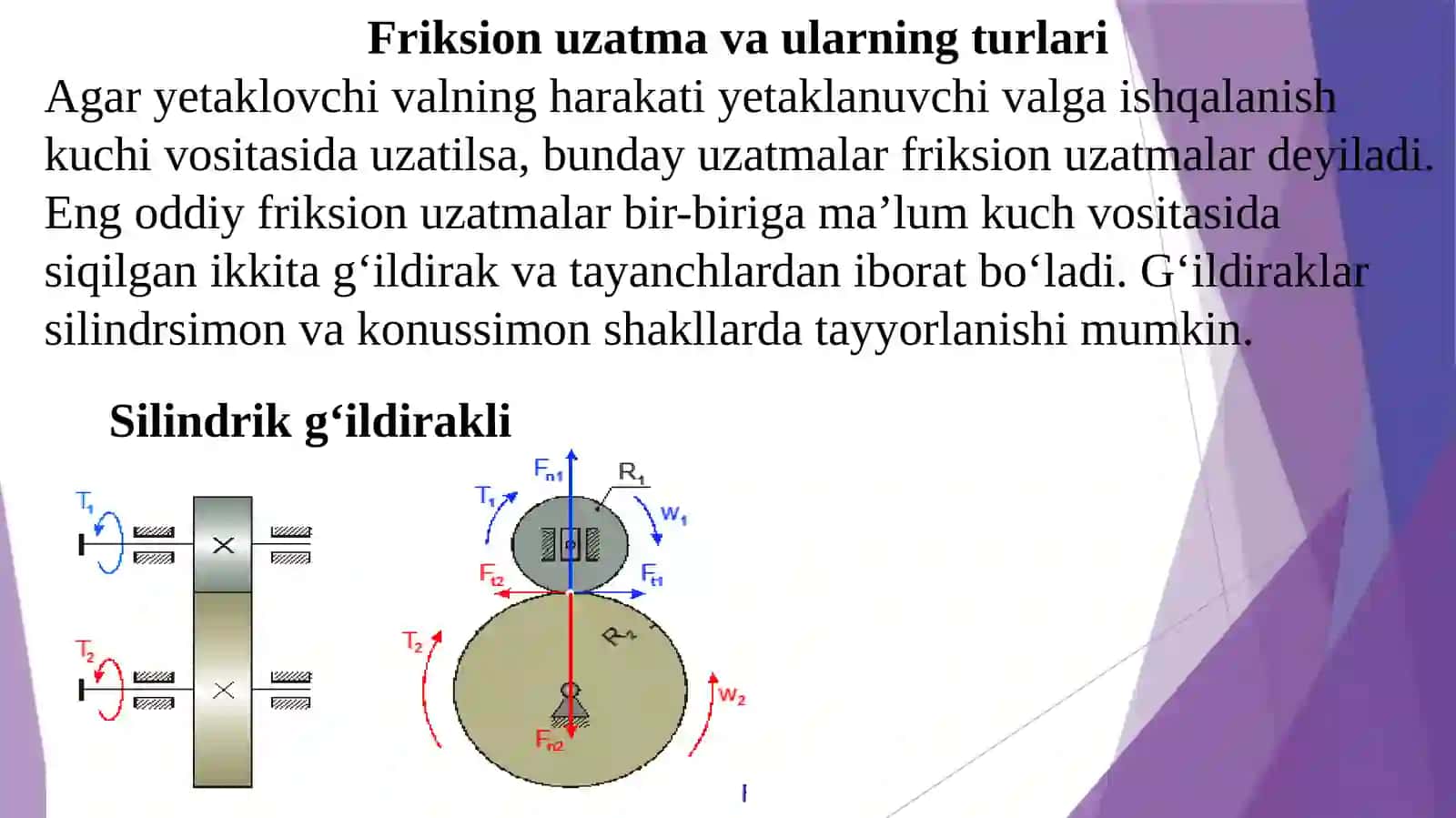 friksion uzatmalar, variatorlar, va ishlatiladigan materiallar 3