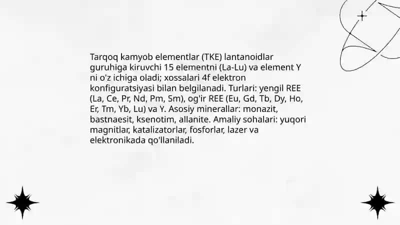 Tarqoq kamyob elementlar 3