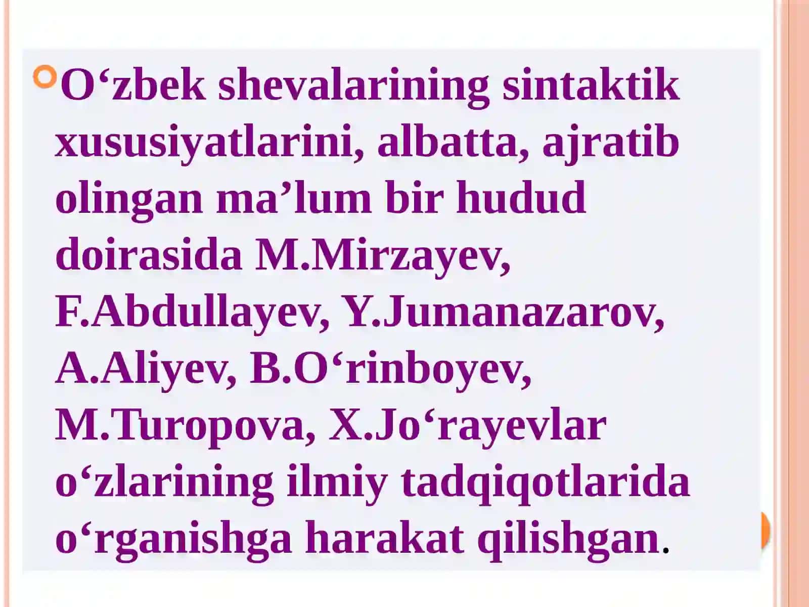 O‘ZBEK SHEVALARI SINTAKSISI 3
