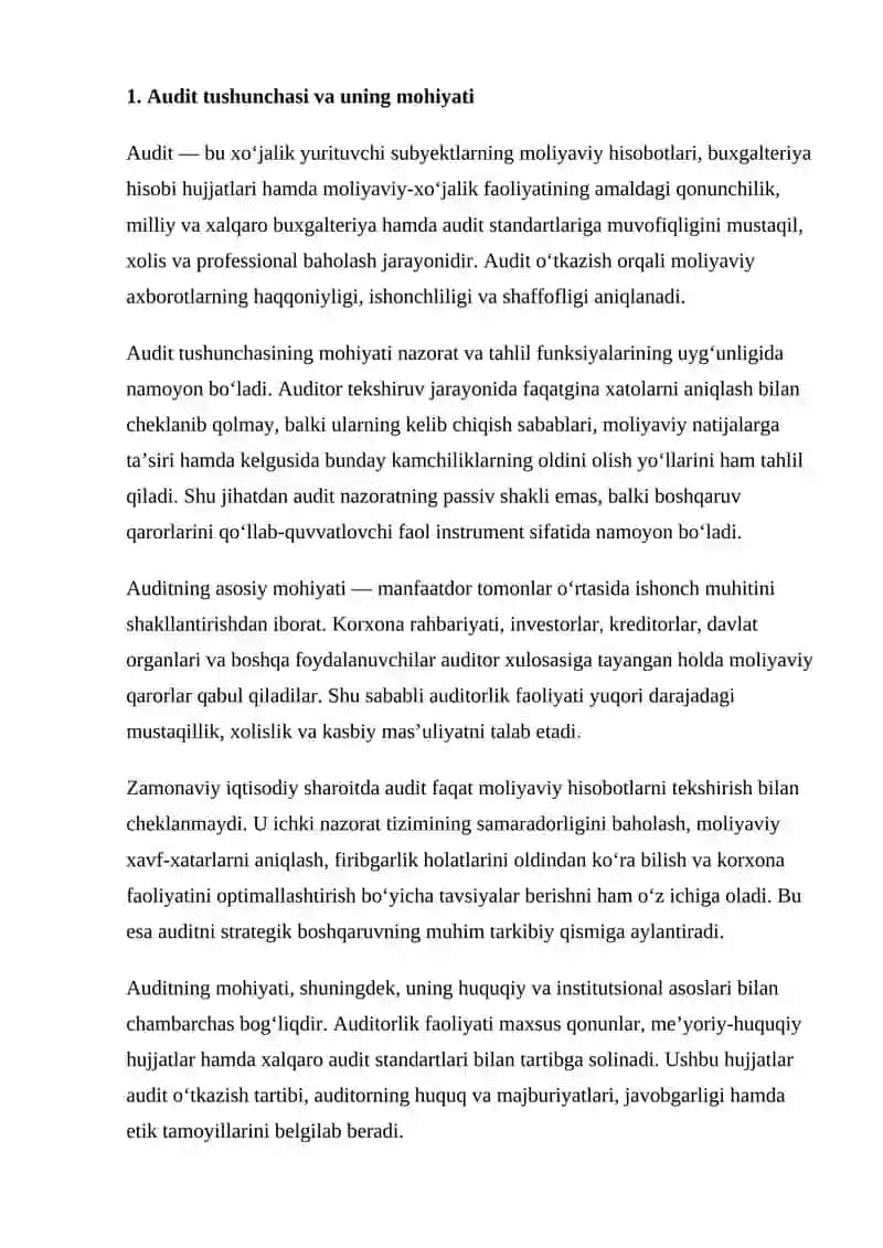 Audit O‘tkazuvchi (Auditor) Faoliyati 3