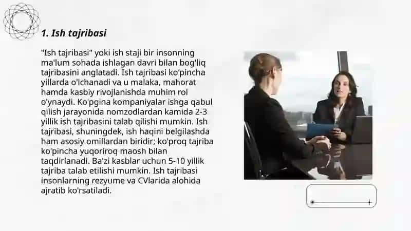 Ish tajribasi 3