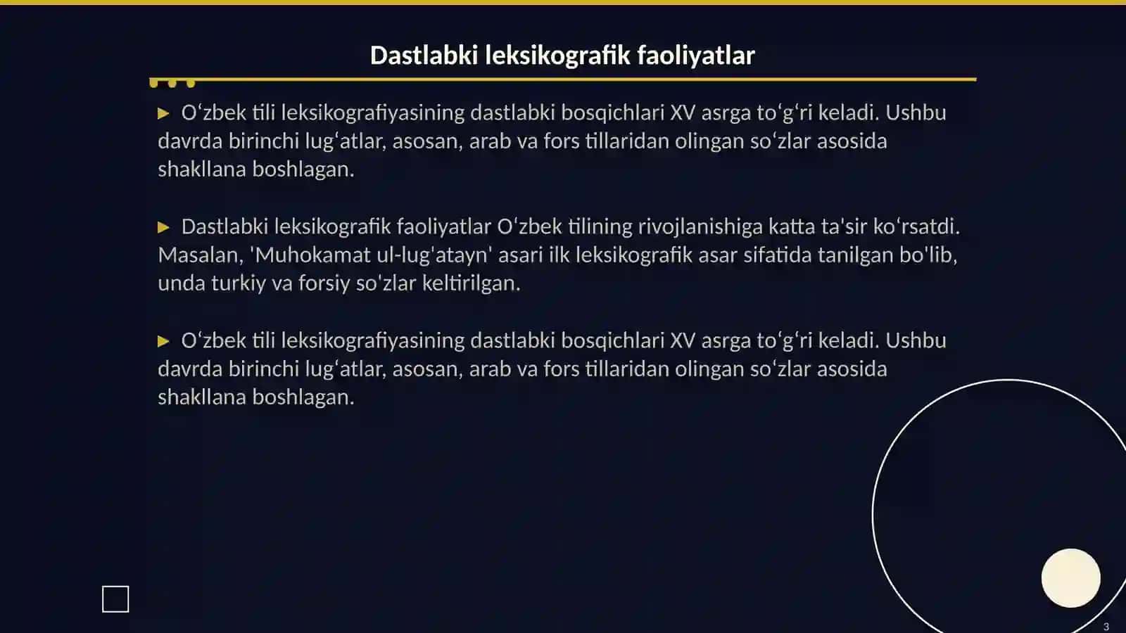 Oʻzbek tili leksikografiyasining taraqqiyot bosqichlari 3