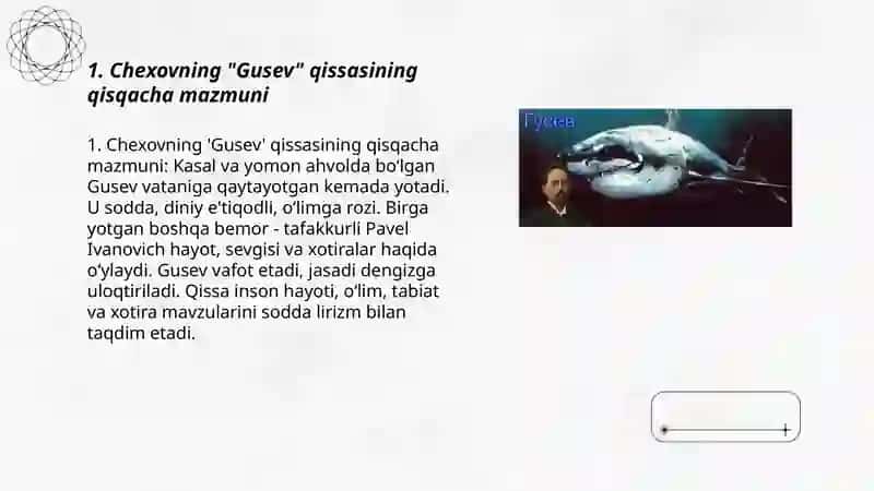 Chexovning "Gusev" qissasining qisqacha mazmuni 3
