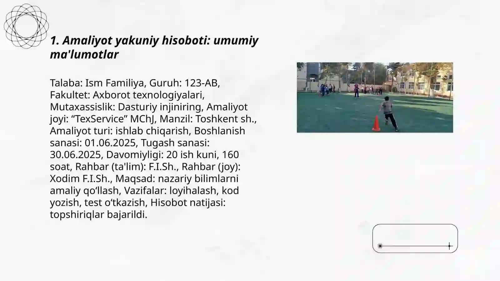 Amaliyot yakuniy hisoboti 3