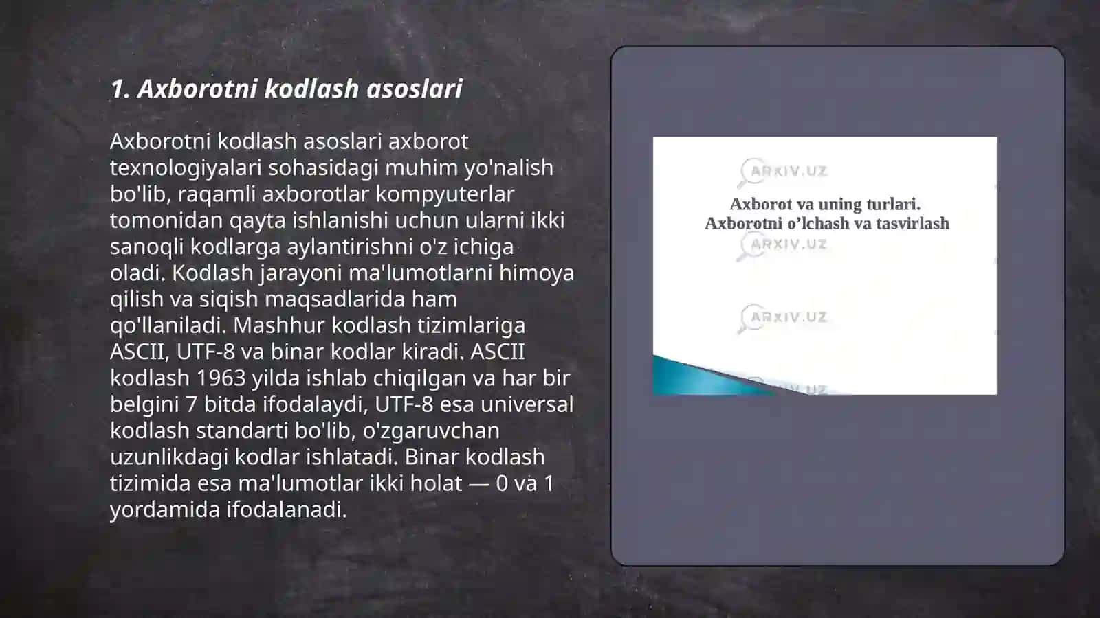 Axborotni kodlash turlari 3