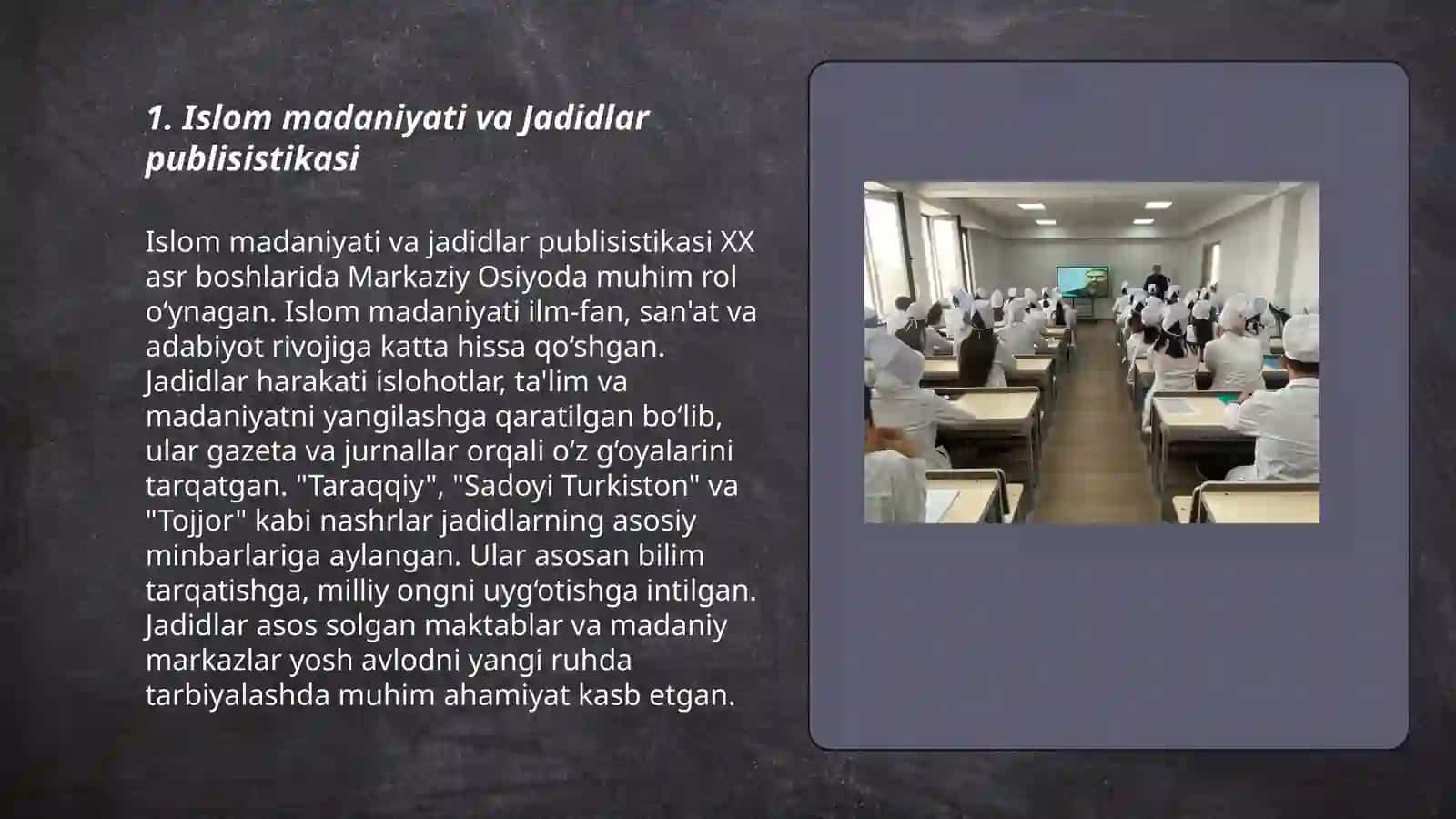 Islom madaniyati va Jadidlar publisistikasi 3