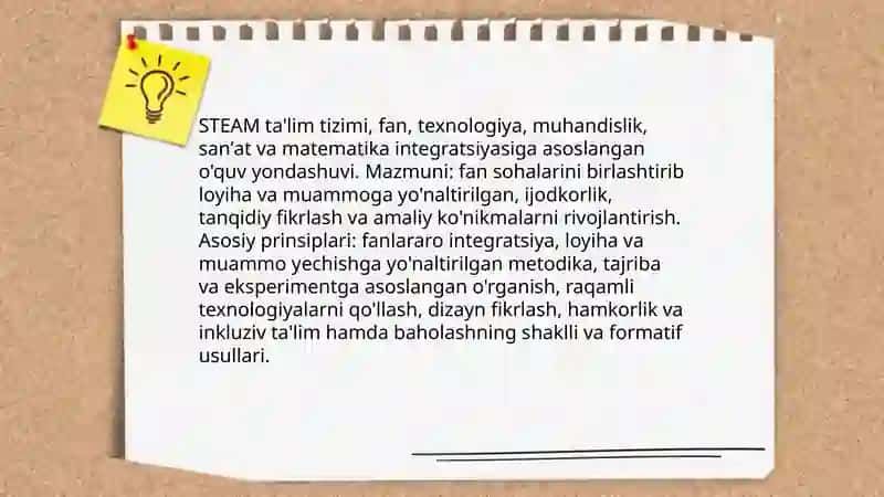 STEAM ta'lim tizimi mazmun-mohiyati 3