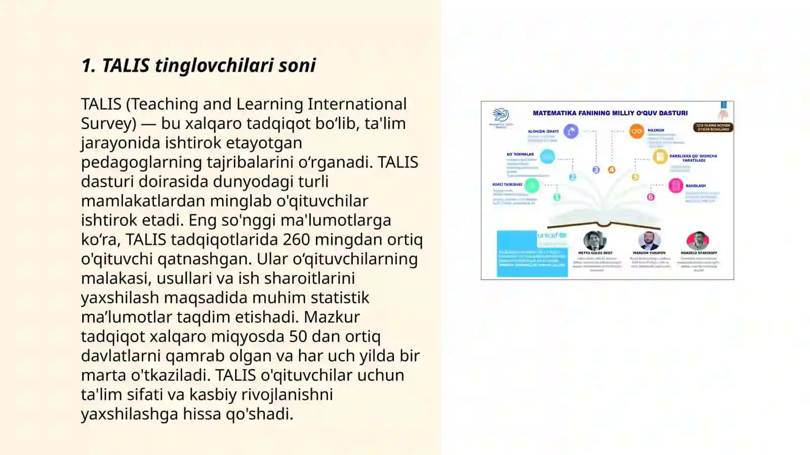 Xalqaro baholash dasturlari (TALIS) 3