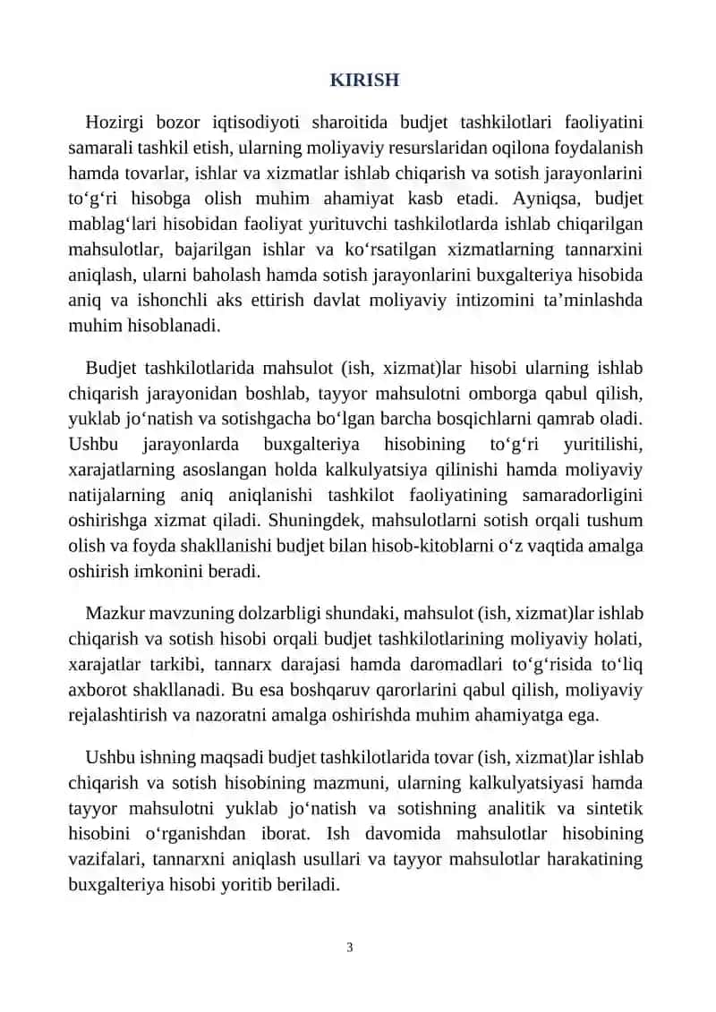 Tovar (ish, xizmat)lar ishlab chiqarish va sotish hisobi 3