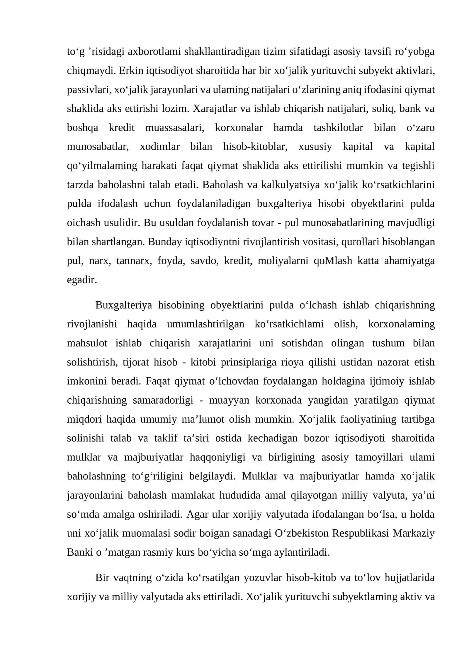 Qiymat oʻlchovining mohiyati va uning ahamiyati 3