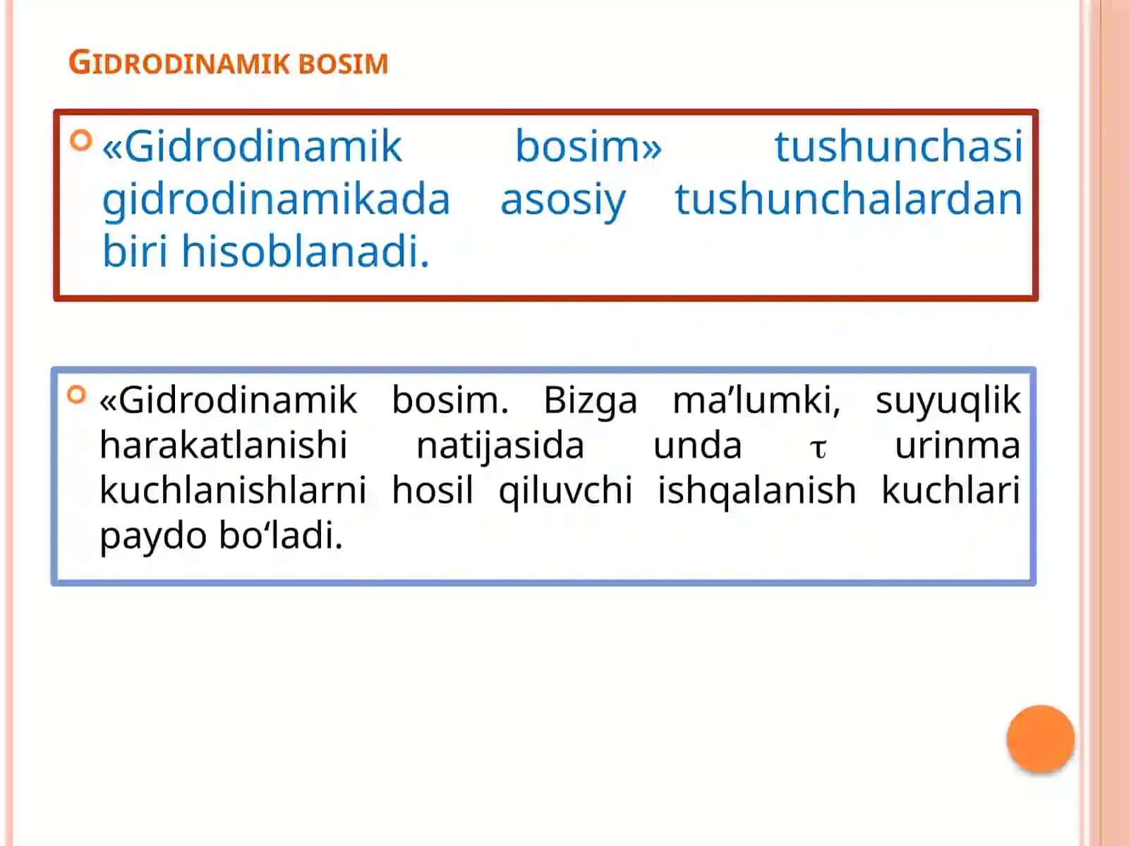 Gidrodinamik bosim 3