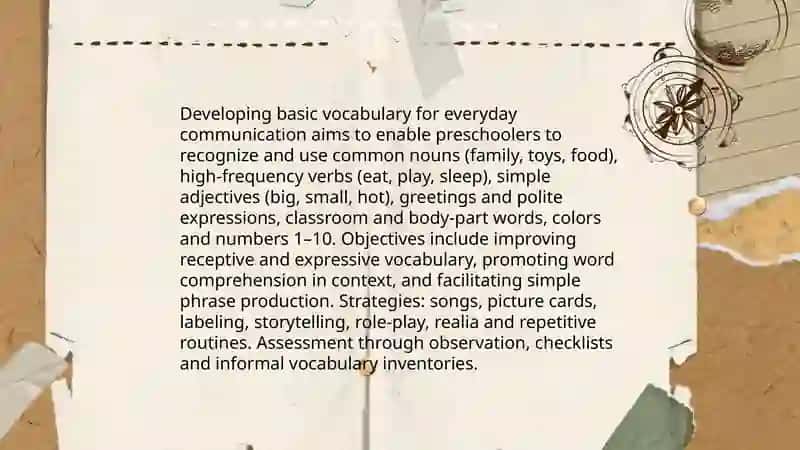 The aims and objectives of teaching of English language at preschool level 3