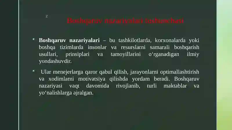 Boshqaruv nazariyalari 3