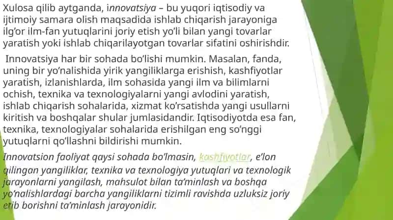 Innovatsiya yo'naltirilgan investitsiya 3