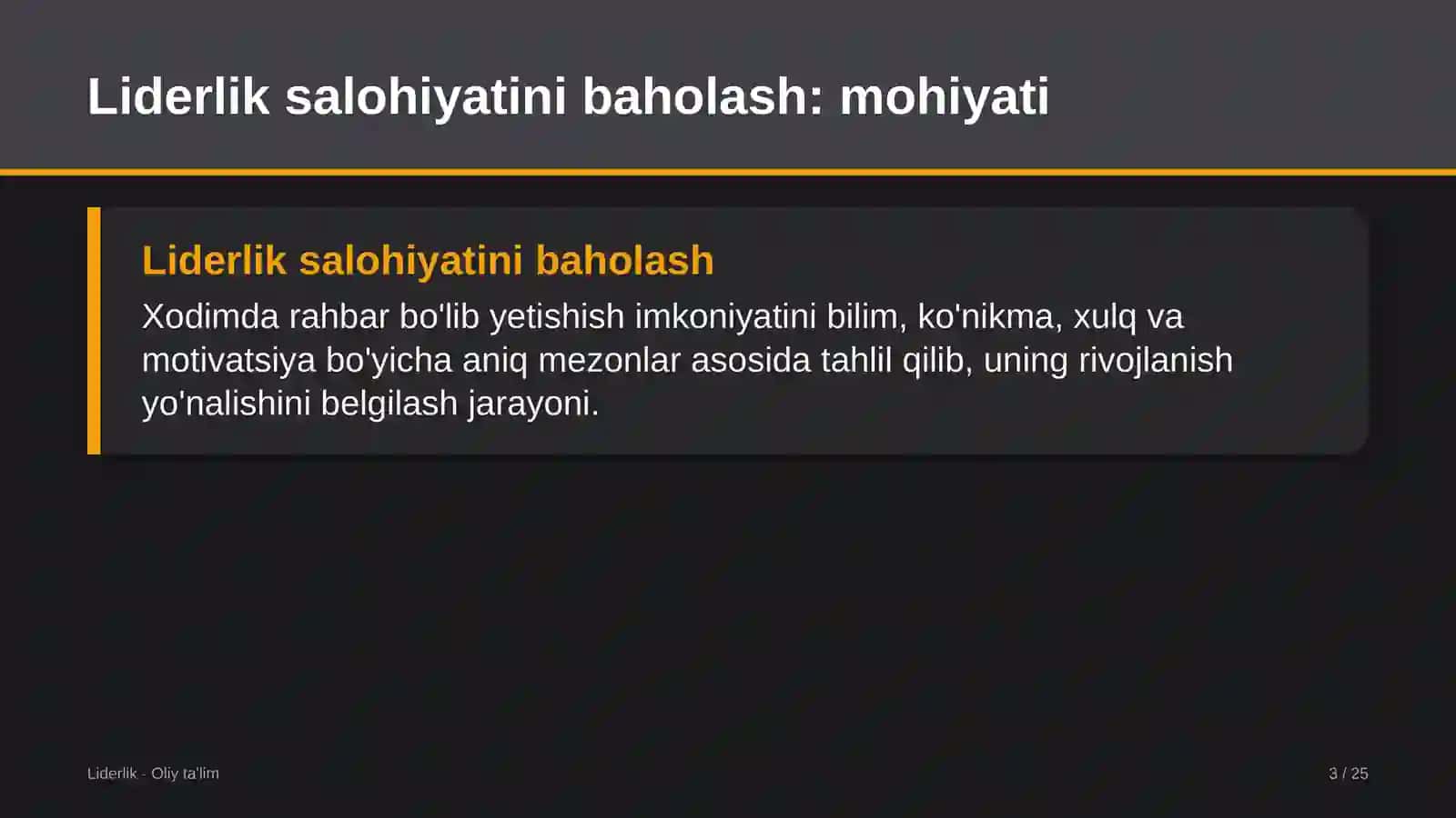 Konteyner tashishda liderlik salohiyatini baholash 3