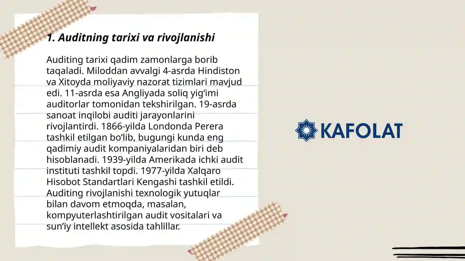 Audit va kafolat faniga kirish 3