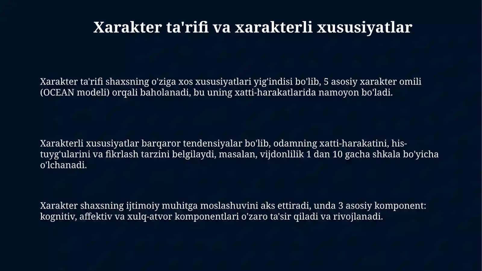 Xarakter va uning psixologik tavsifi 3