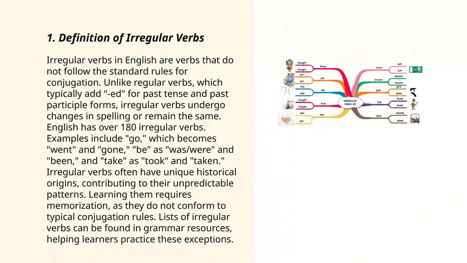 Irregular verbs. Sequencing words 3