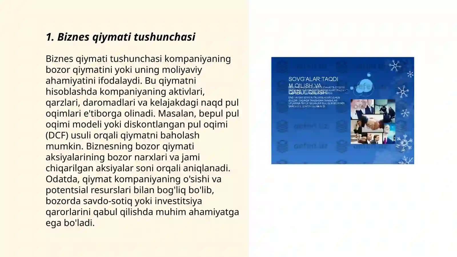 Biznes qiymatini boshqarish konseptsiyasi 3