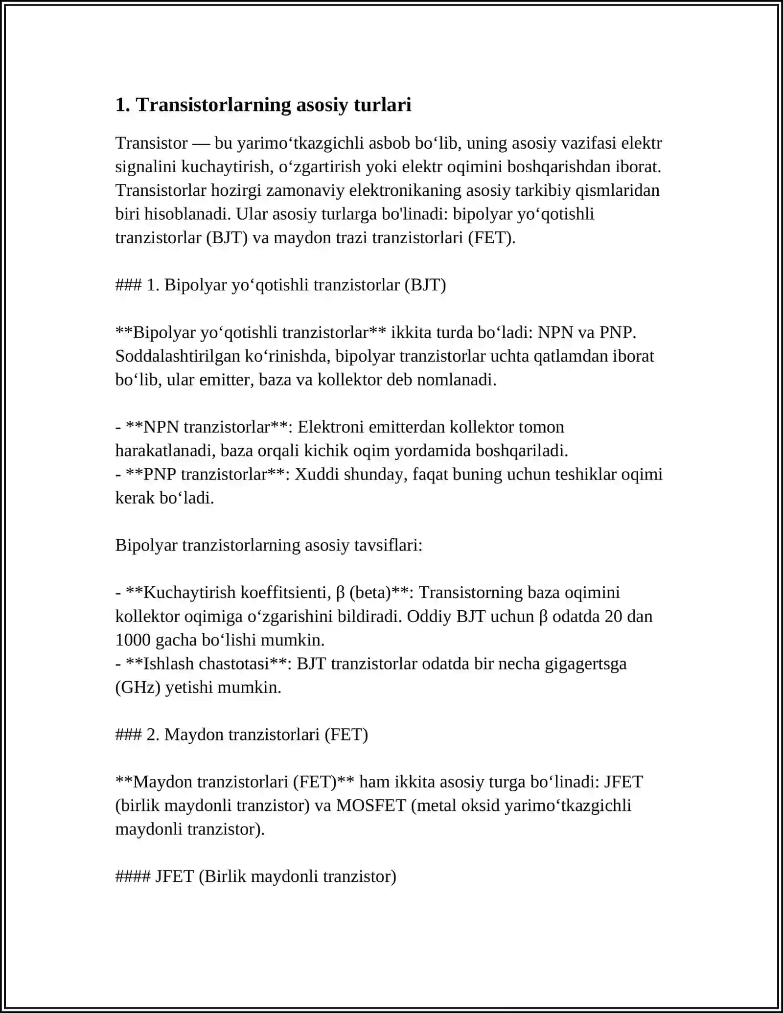 TRANZISTORLARNING ULANISH TURLARI 3