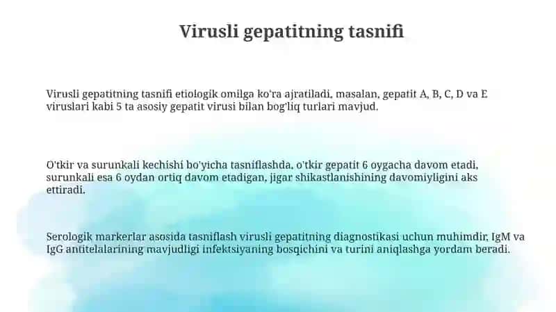 Virusli gepatit ta'snifi.Gepatit A va E 3