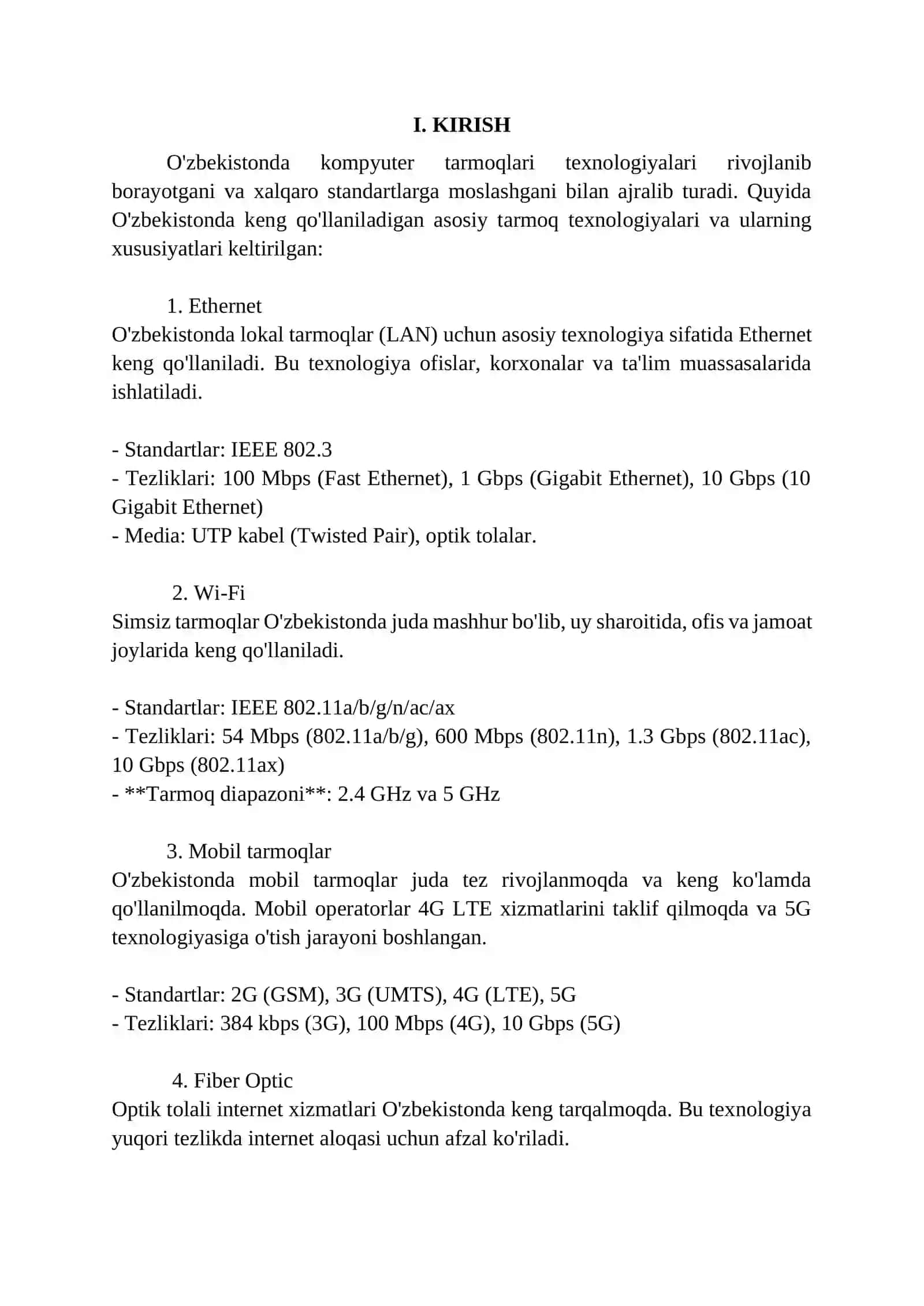 Kompyuter tarmoqlarining standart texnologiyalari 3
