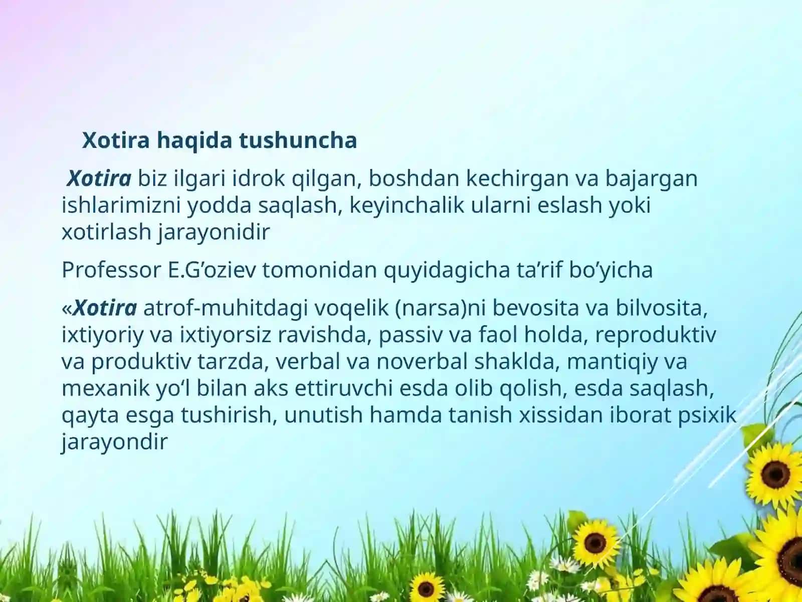 Xotira Haqida Tushuncha 3