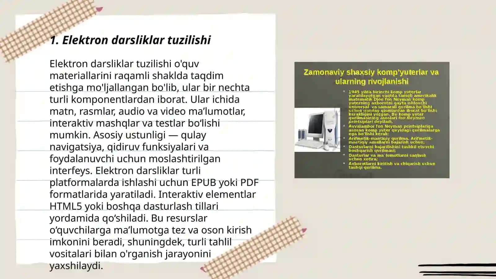 Elektron darsliklar yaratish masalasi 3