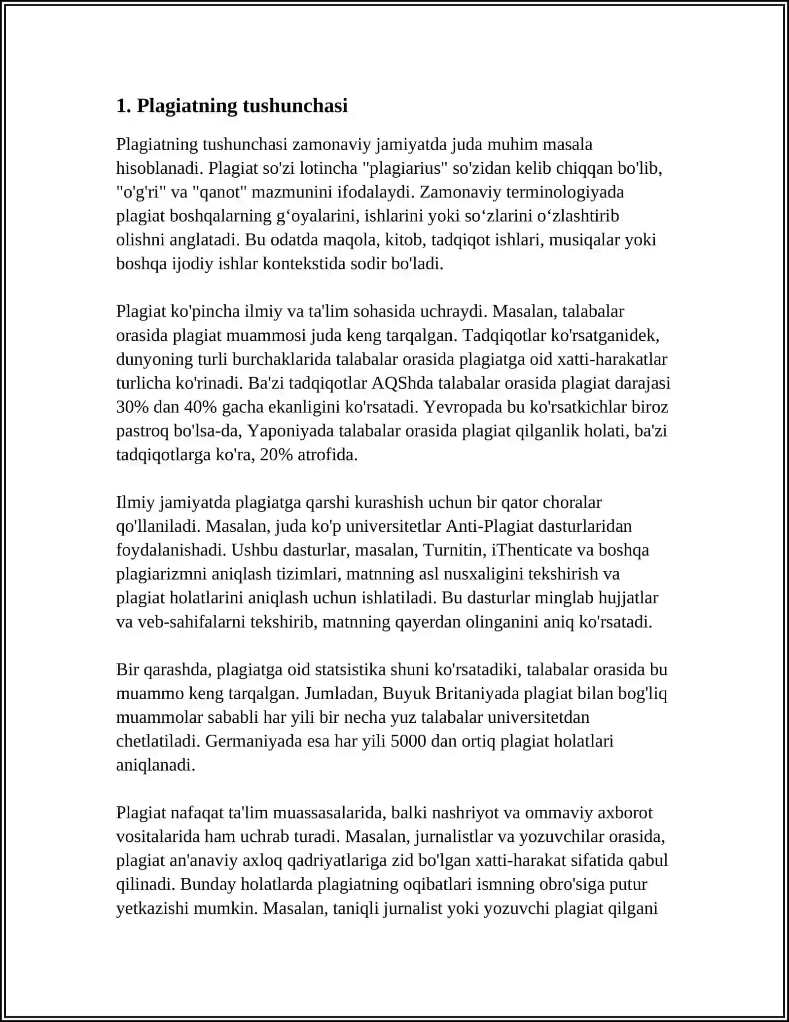"PLAGIYAT VA UNING SALBIY OQIBATLARI" 3