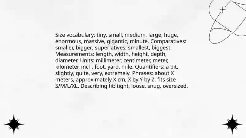 Size vocabulary lesson 3