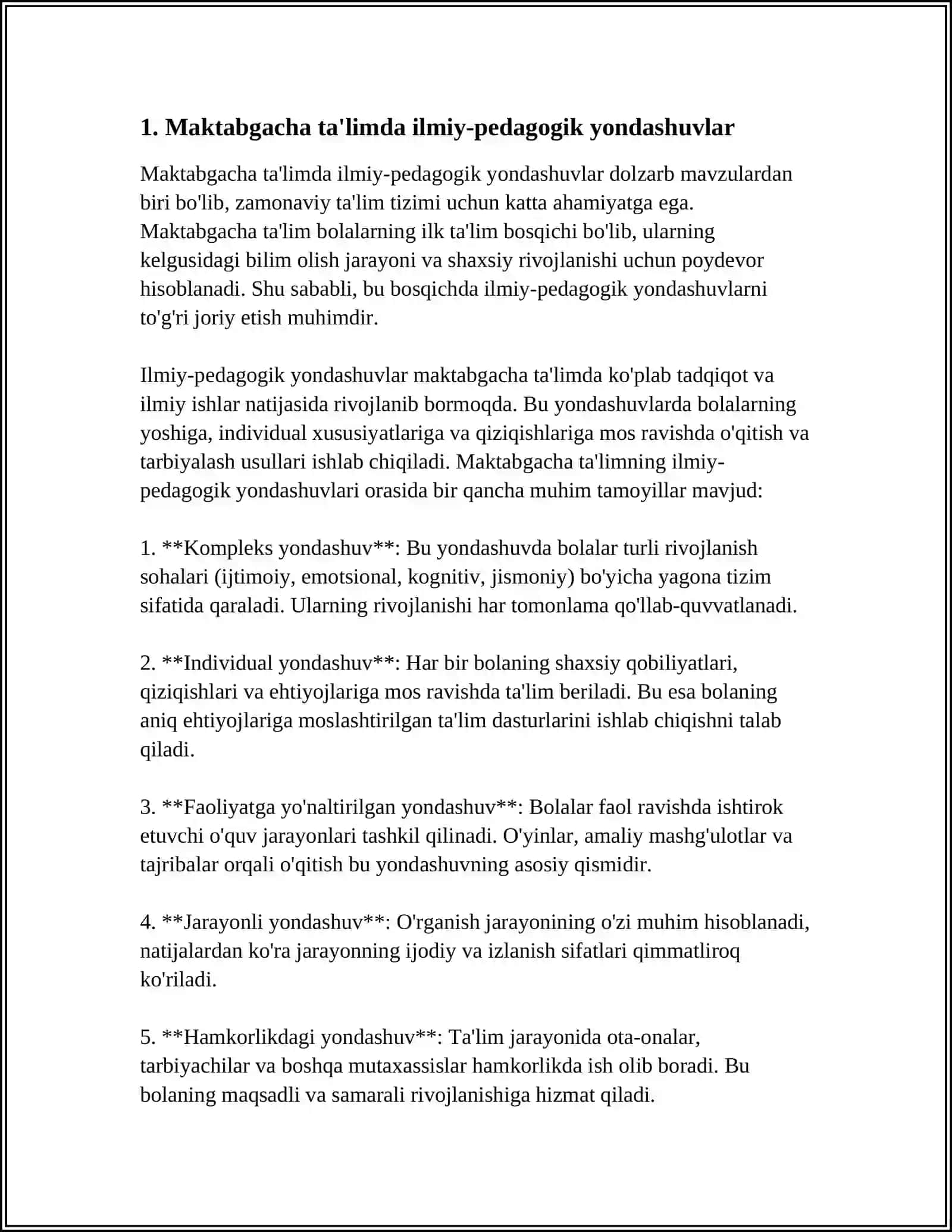 MAKTABGACHA YOSHDAGI BOLALARNI O‘QITISH METODIKASI 3
