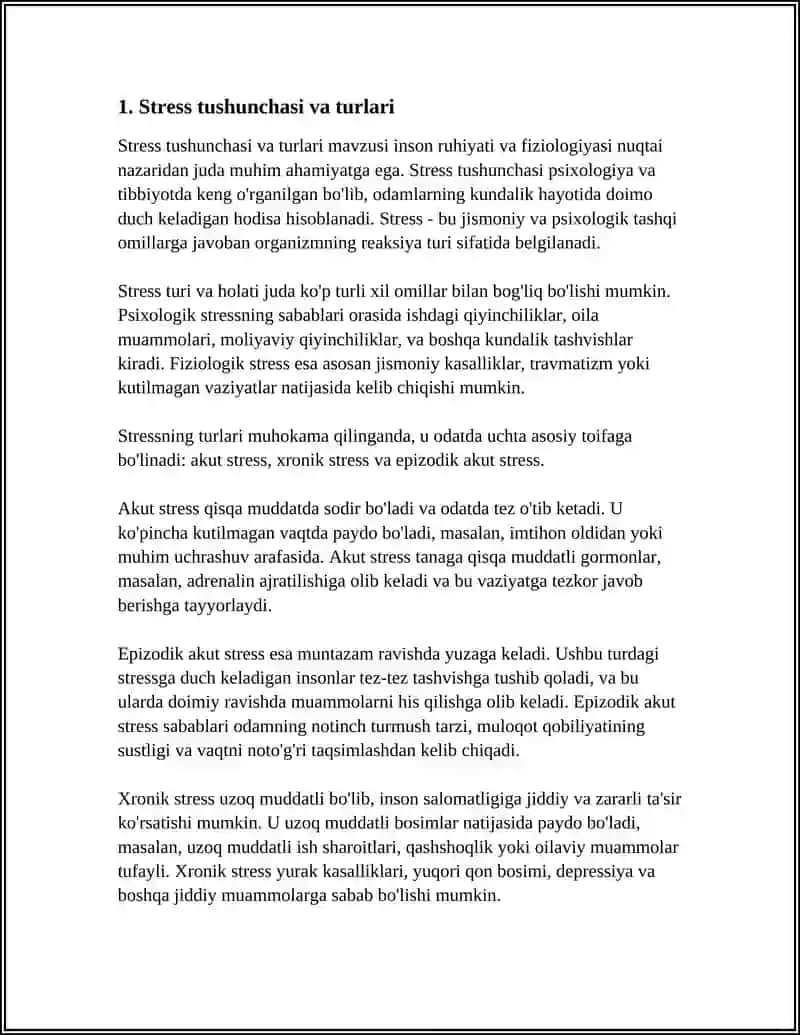 STRESS, UNING BELGILARI VAYENGISH USULLARI 3