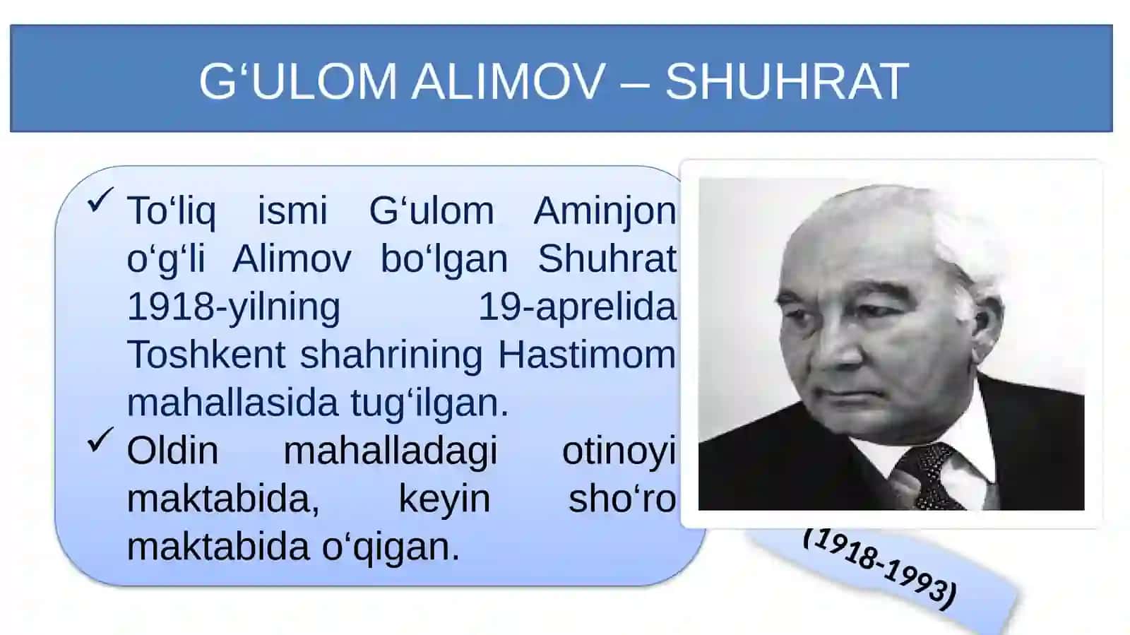Shuhratning hayoti va ijodi 3