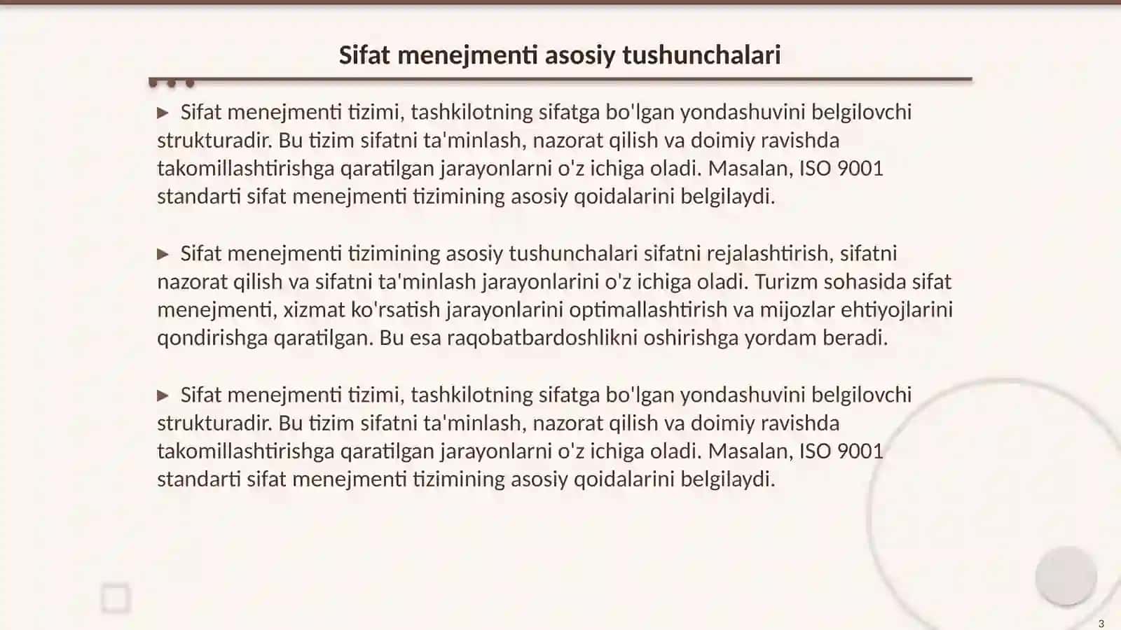 Turizmda sifat menejmenti tizimining nazariy asoslari 3