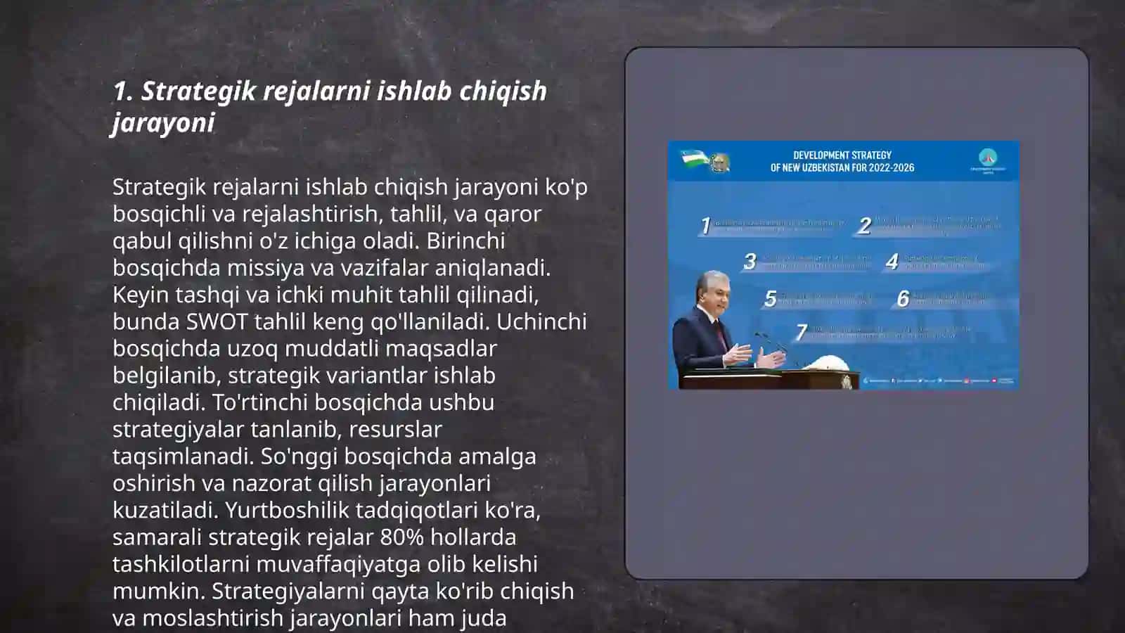 Strategik rejalarni ishlab chiqish jarayoni 3