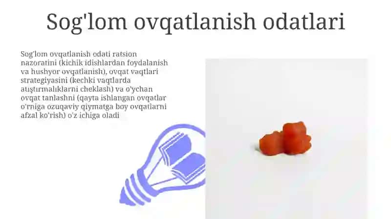Sog'lom ovqatlanish odatlari 3