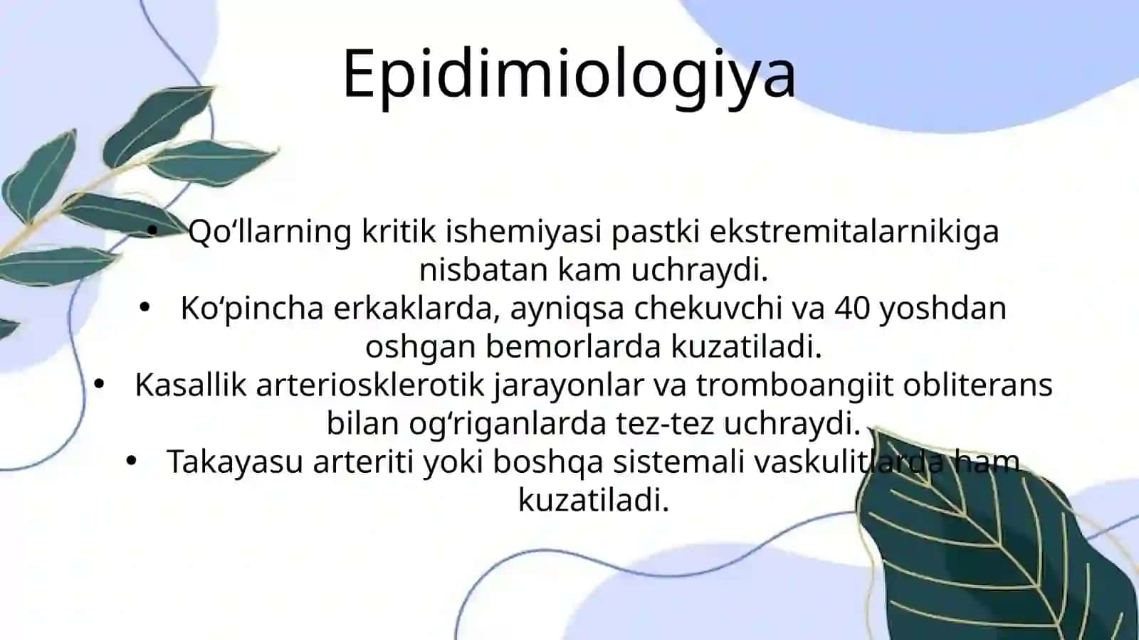 Yuqori a’zolar kritik ishemiyasi 3