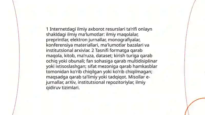 Internetdagi axborot resurslarining turlari (Ilmiy va o’quv resurslari) 3