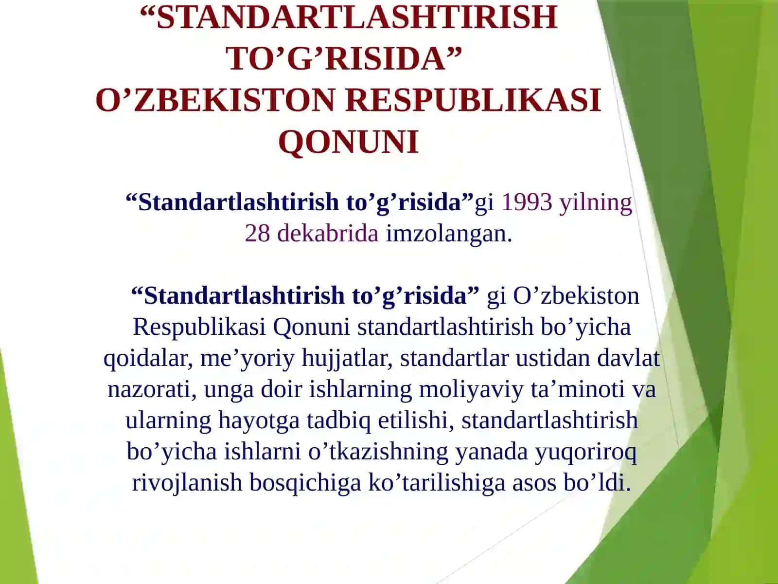 Standartlashtirishning asоsiy qоnun-qоidalari 3