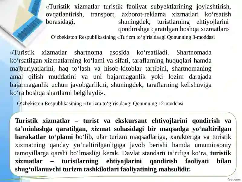 Turistik xizmatlar 3