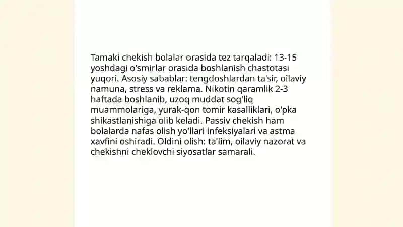Bolalar orasidagi zararli odatlar 3