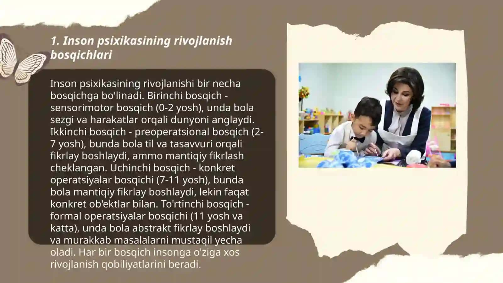 Inson psixikasi ontogenezda rivojlanishi. Shaxs Xolbekova Feruza 3